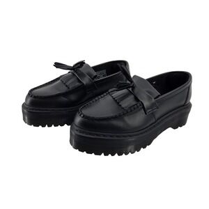 Dr Martens Adrian Mono Quad Black Leather Platforms‎ Tassel Men's 8 Women's 9